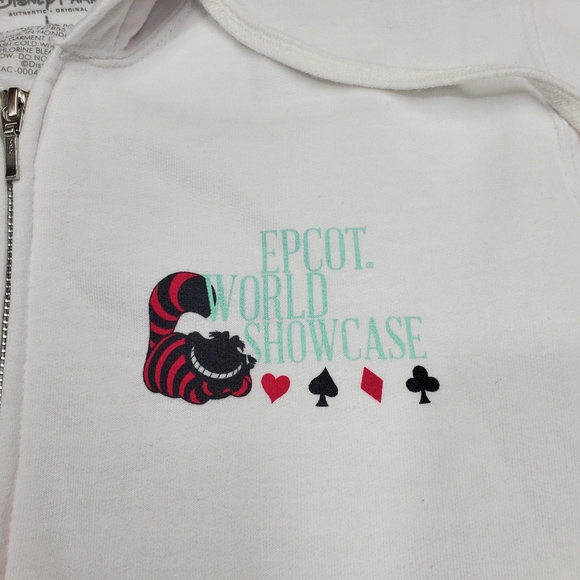 Disney Epcot World Showcase UK Pavilion ALICE IN WONDERLAND HOODIE L EUC - Picture 3 of 11